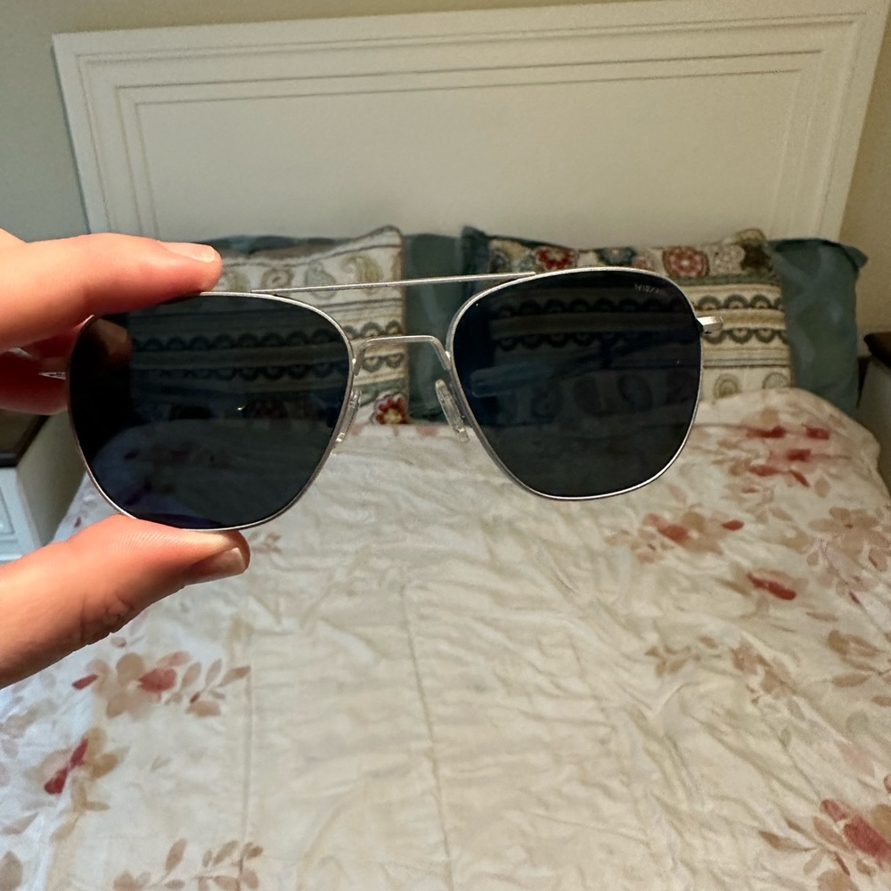 Randolph Sunglasses-AVIATOR - MATTE CHROME & ATLANTIC BLUE